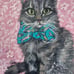 painting Pet portrait Tabby Cat ORIGINAL by artist, me!