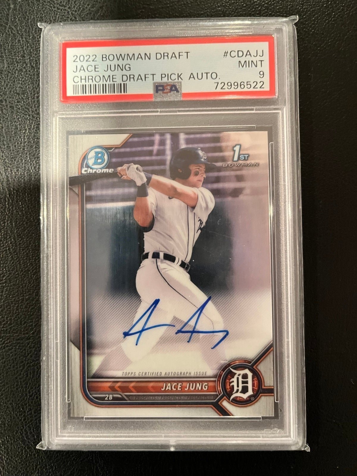 2022 Bowman Chrome Draft Jace Jung Prospect auto PSA 9