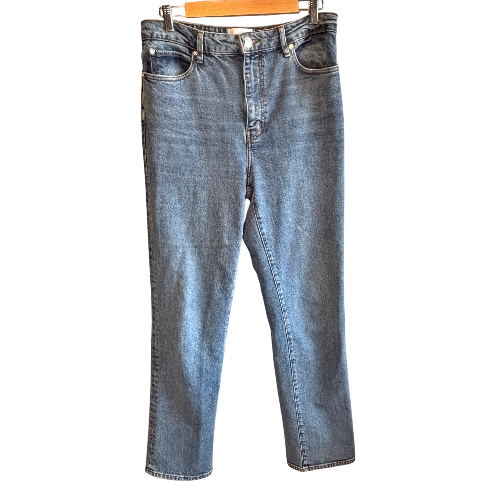 Frame the Ruler High Rise Straight Leg Jeans - size 30