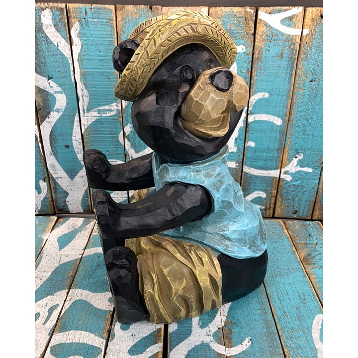 Country Black Bear Resin Toilet Paper Holder Decor Wall Mount 11.5 Tall