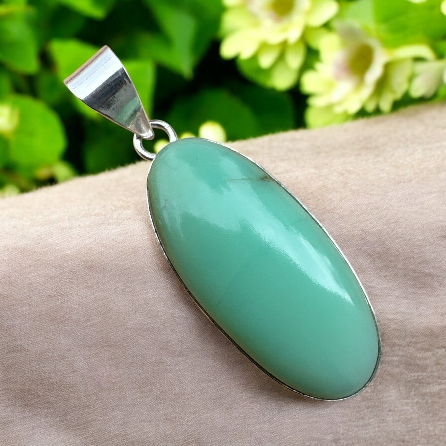 Variscite Solid 925 Sterling Silver Pendant