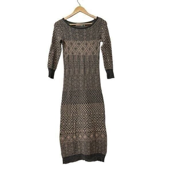 Anthropologie Sparrow Sweater Dress Size Small Gray Alpaca Wool Long Sleeve