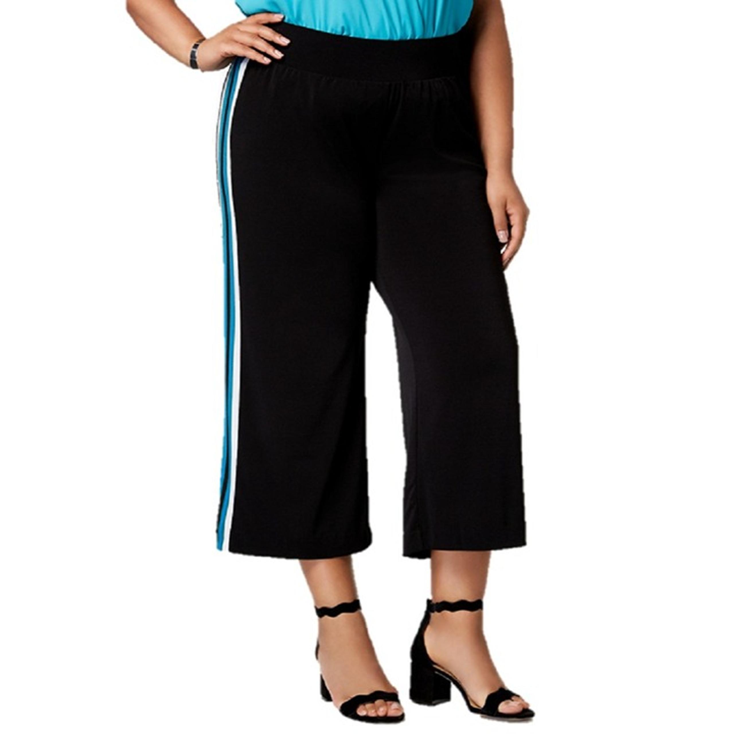 I.n.c. International Concepts Plus Size Varsity-Stripe Cropped Wide-Leg Pants 0X