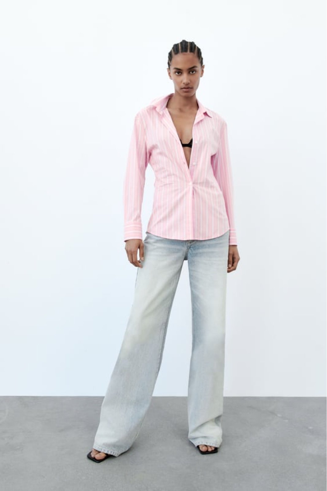 Zara FITTED STRIPED POPLIN SHIRT