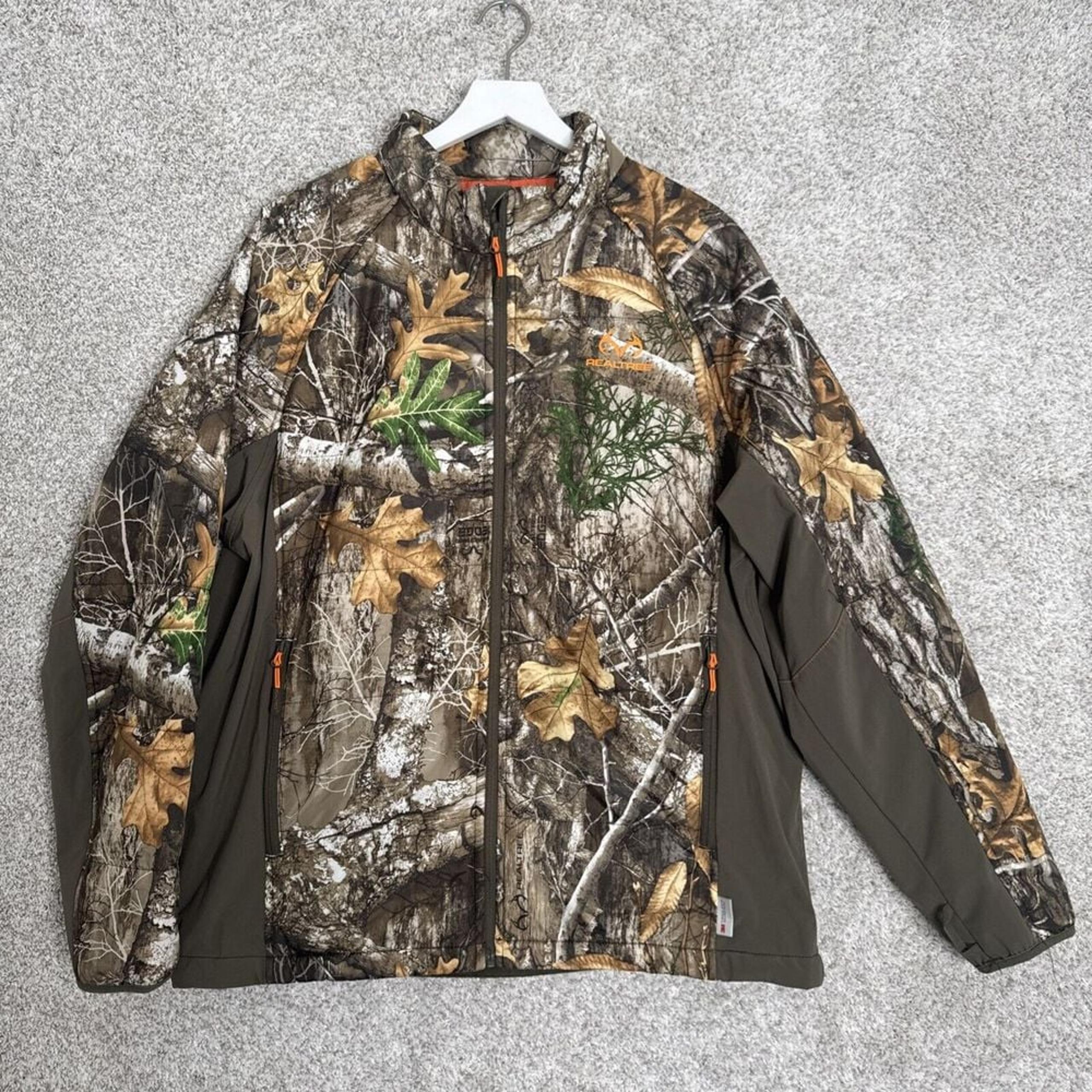 Realtree Camo Jacket Men XL Brown Beige Woods Camouflage Insulated Zip Pockets