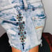 AE Mottled Tie Dye Studded Jean Shorts 4