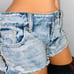 AE Mottled Tie Dye Studded Jean Shorts 4