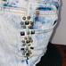 AE Mottled Tie Dye Studded Jean Shorts 4