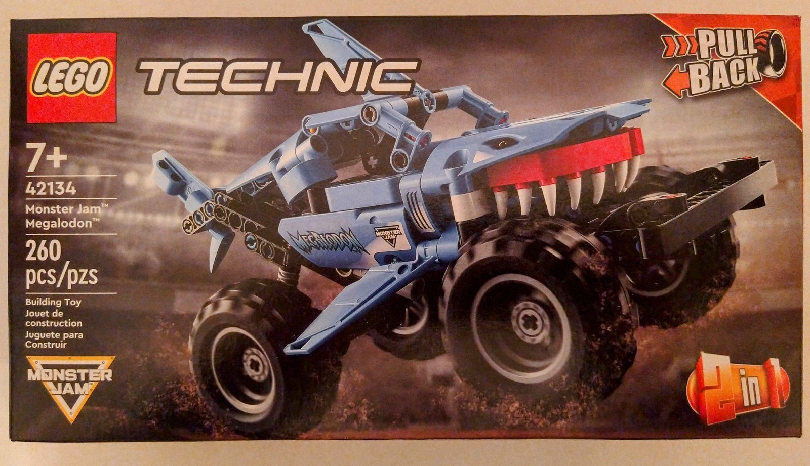 LEGO TECHNIC 42134 Monster Jam Megalodon Set 2 in 1 Pull Back Shark