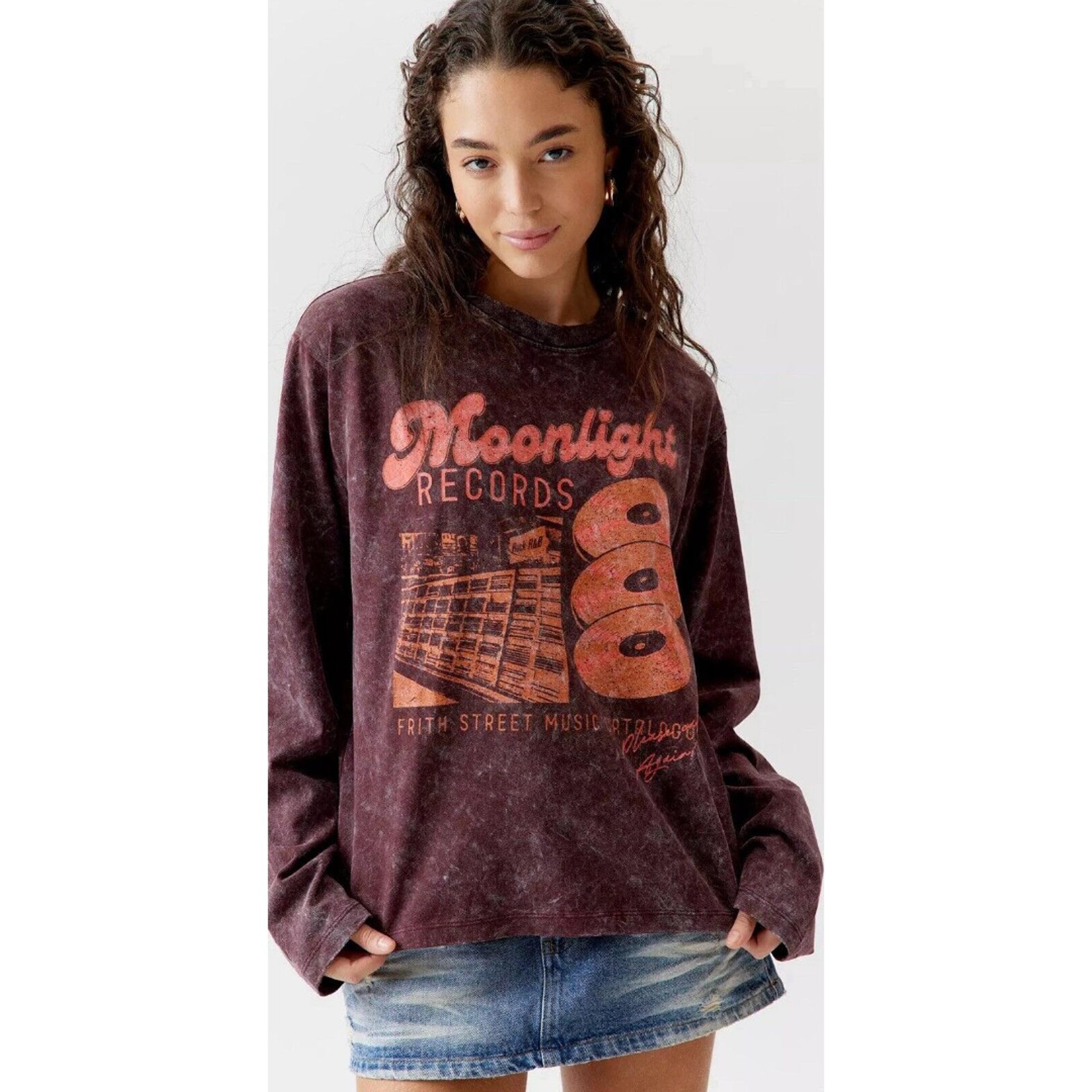 Urban Outfitters Moonlight Records Long Sleeve Relaxed Graphic T  Women L