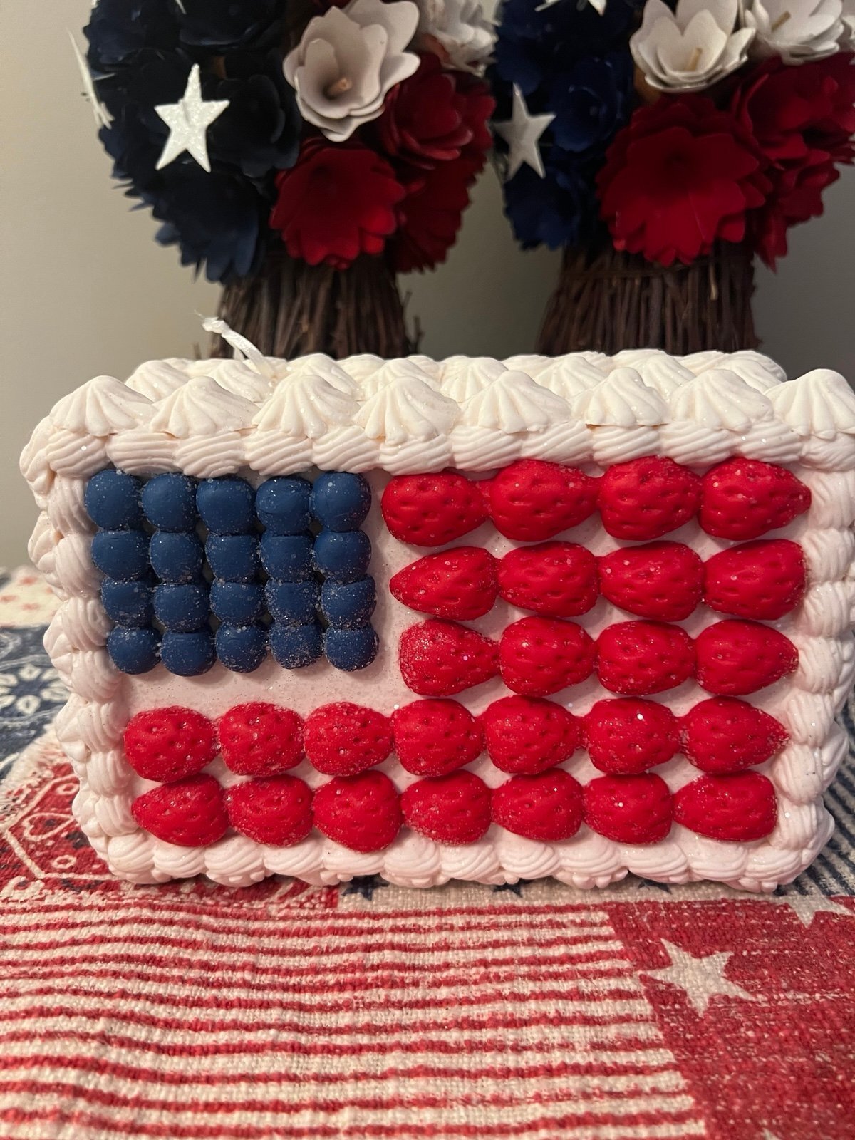 Stars & Stripes 4th of July Patriotic Cake.