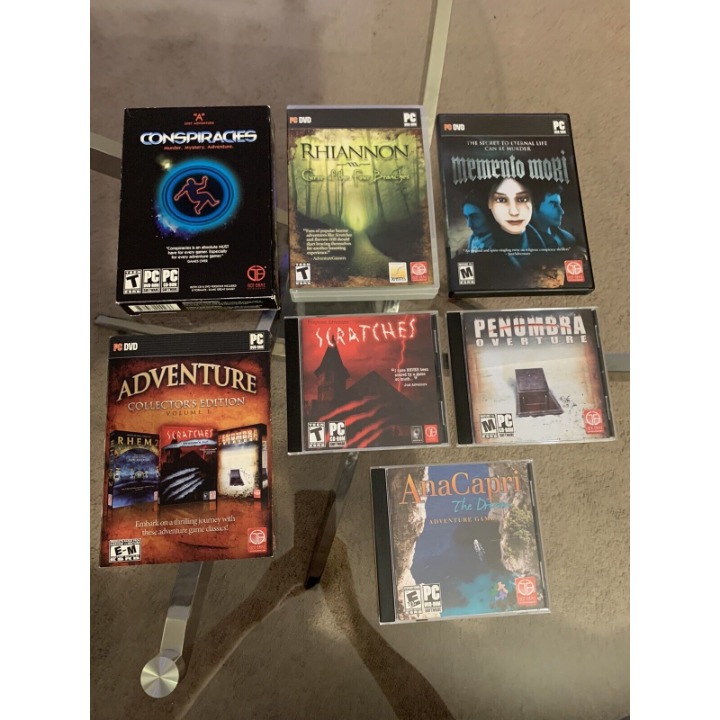 Lot of 7 Got Game PC Games: Conspiracies, Memento, Penumbra, Rhiannon, Scratches