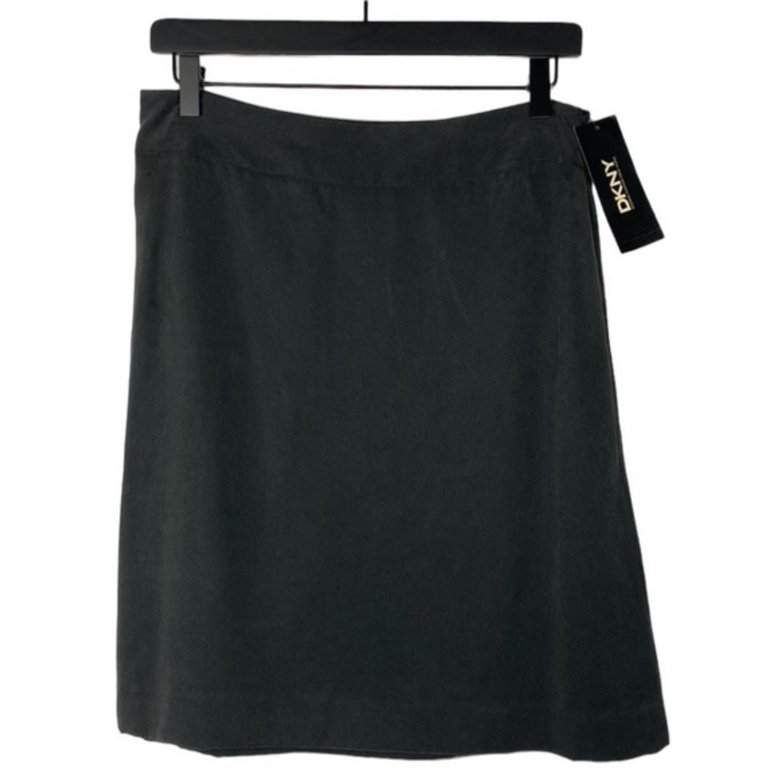 DKNY Mini Skirt Womens Size 4 Black Zipper Pockets A-Line Ladies Skirt MSRP $225