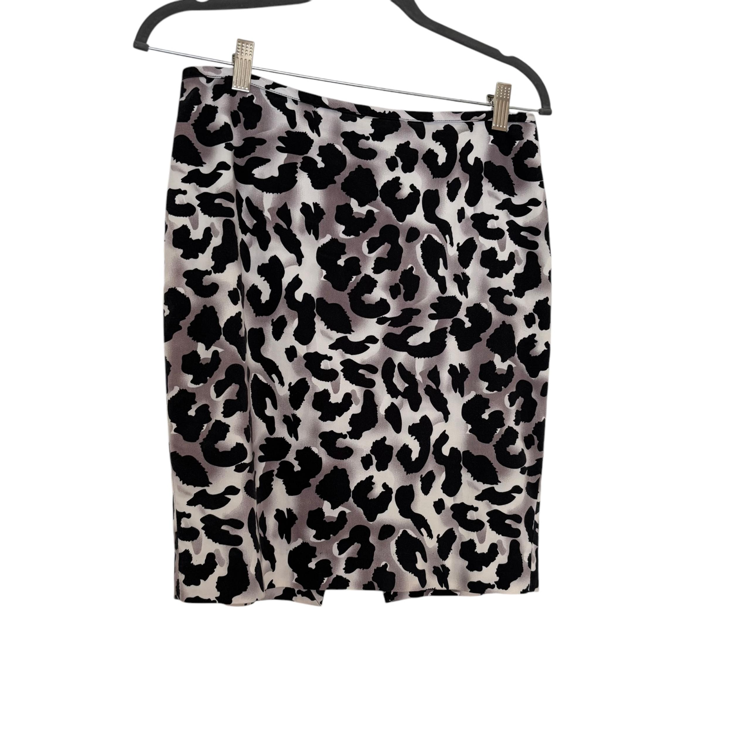 Cache Snow Leopard Print y2k Women's Pencil Skirt Size 4