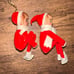 Vintage Knee Hugger Red Pixie Elves Pair