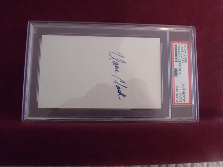 DAVE CLARK 1986-98 HAND SIGNED INDEX CARD SLABBED AUTHENTIC PSA/DNA