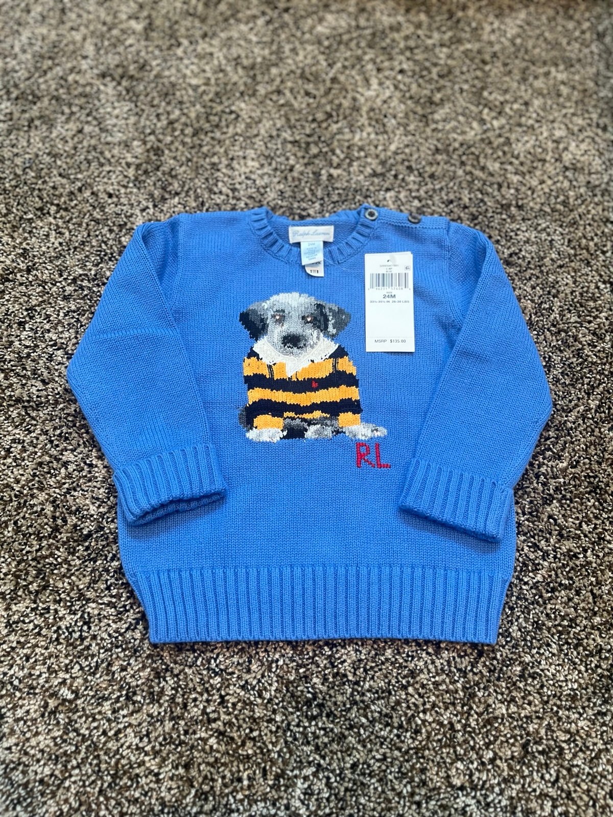 ralph lauren baby boy 24months dog cotton sweater
