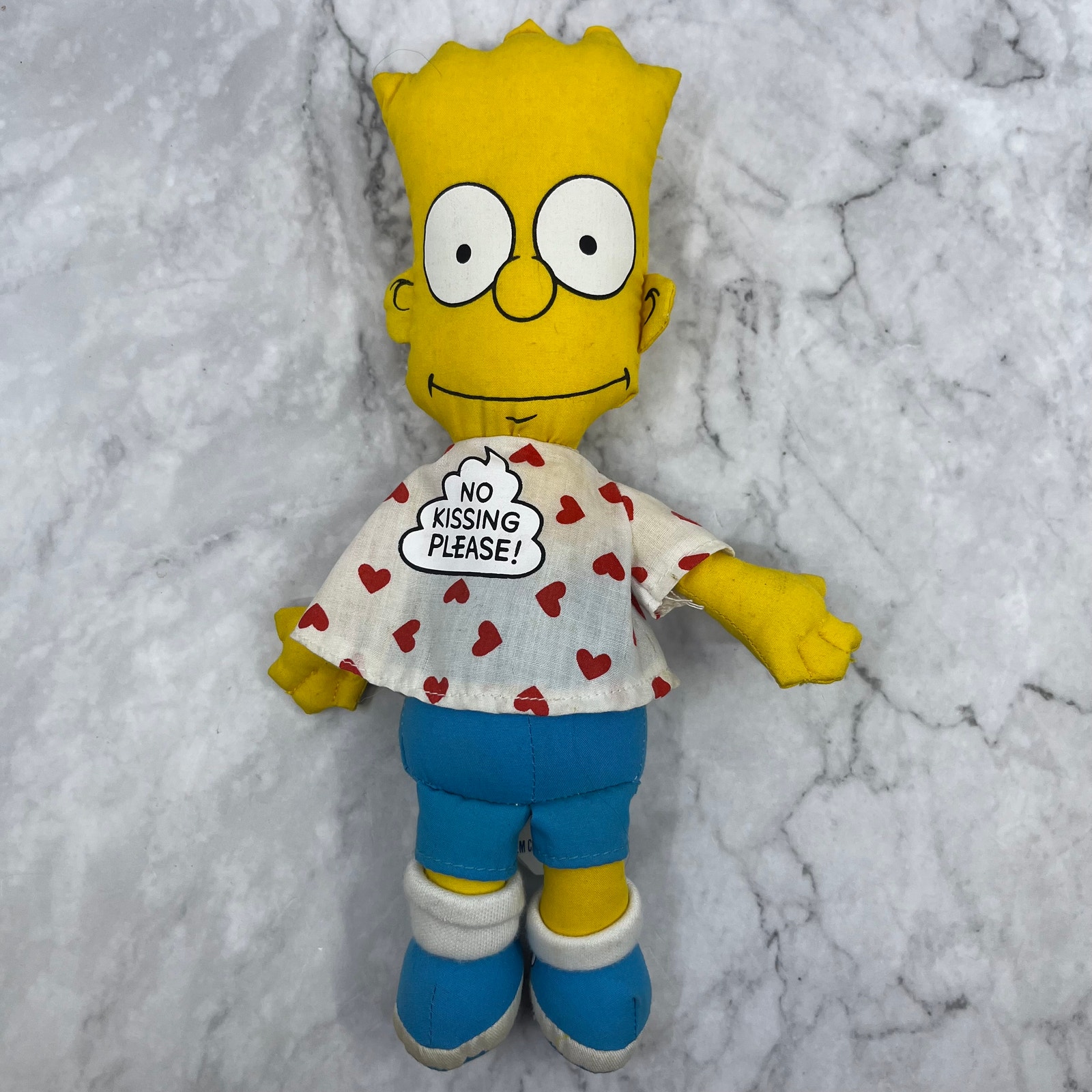 1990 Bart Simpson Plush Valentines Doll No Kissing Please By Dan Dee 10 TE2
