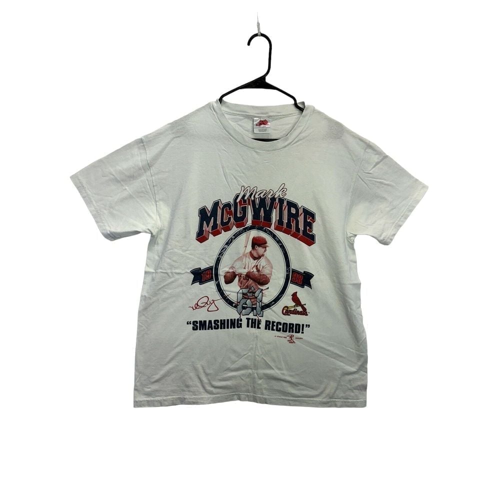 Vintage 1998 MLB Mark Mcgwire St. Louis Cardnials T-Shirt L Smashing The Record