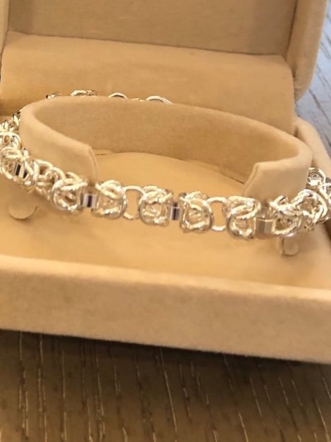 New 925 Silver Box Chain Bracelet 8 Inch