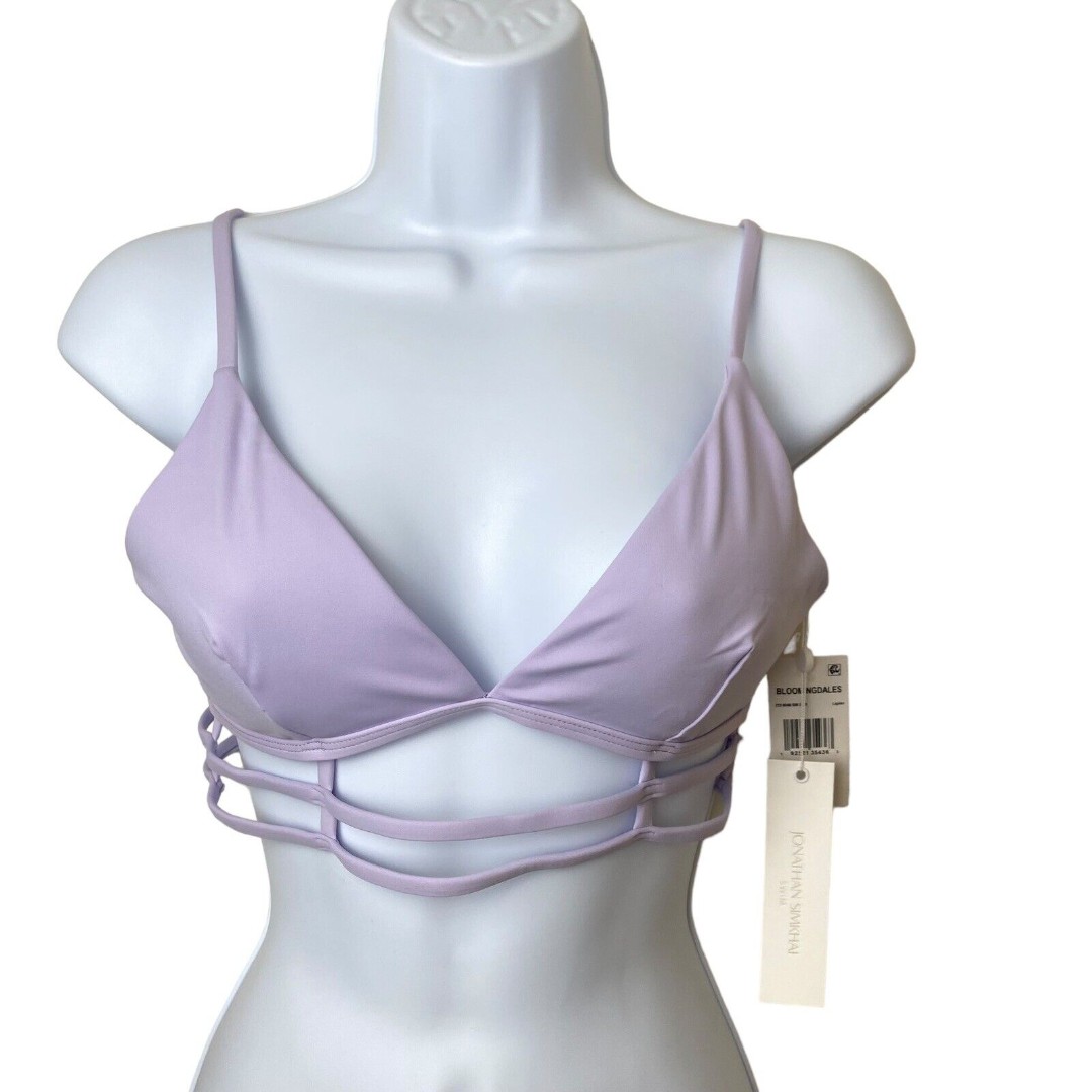 Jonathan Simkhai Eunice Strappy Lupine Solid Bikini Top size M