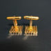 【Excellent Condition】Dior Cufflinks and Tie Pin Set Gold Mesh Logo②
