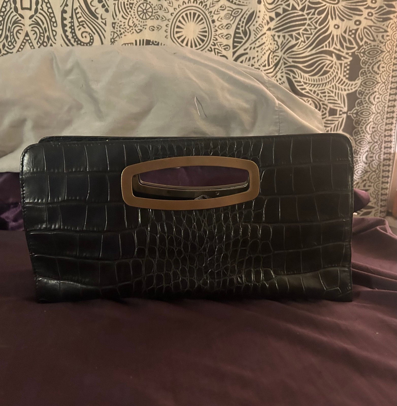 Donald J. Pliner real leather clutch