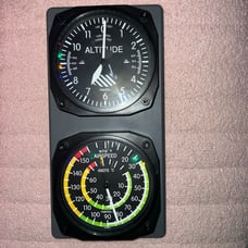 Trintec Aviation Altimeter Altitude Clock and Airspeed Thermometer Console Set