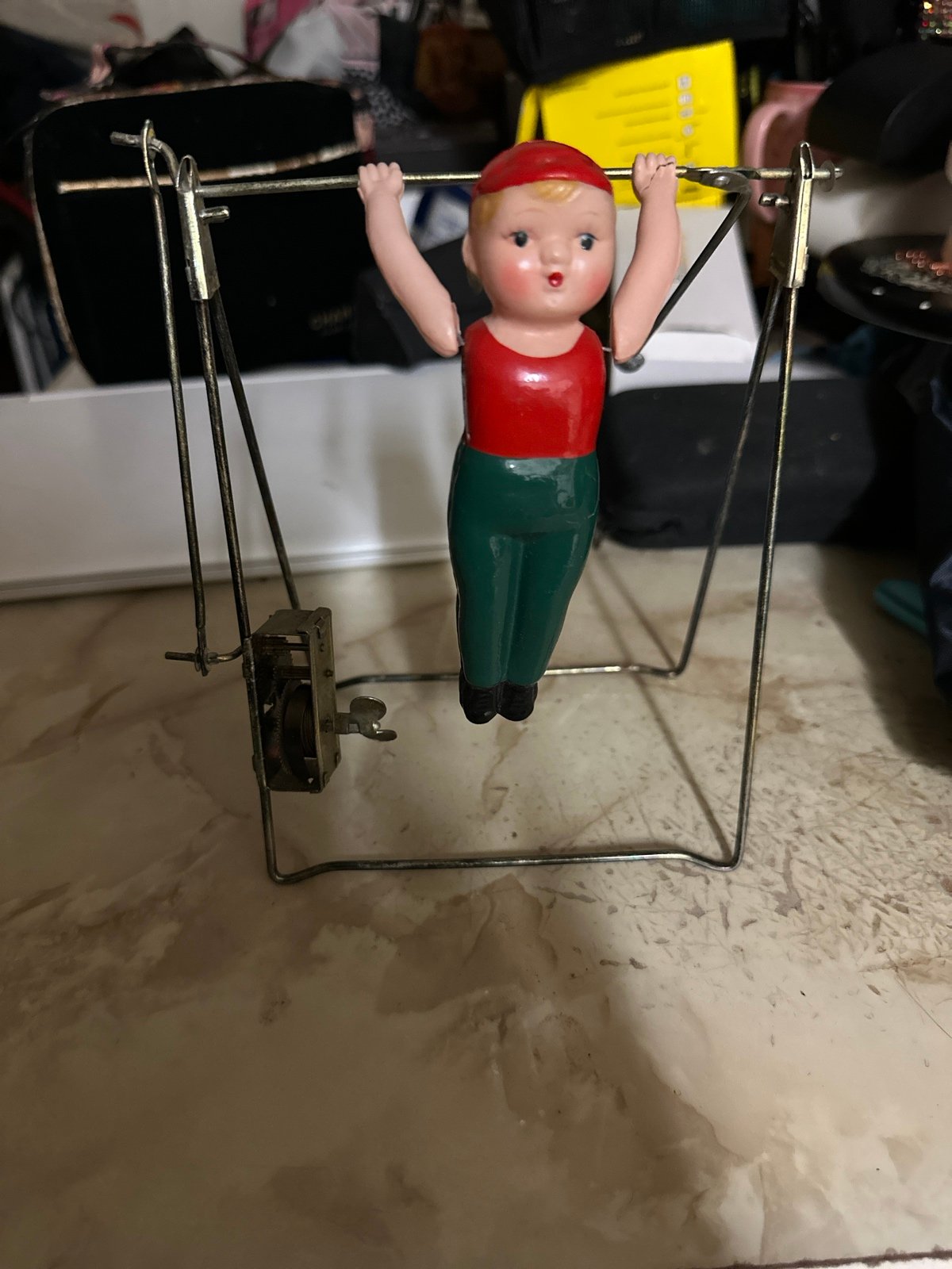 Branko Mechanical Acrobat Celluloid Trapeze