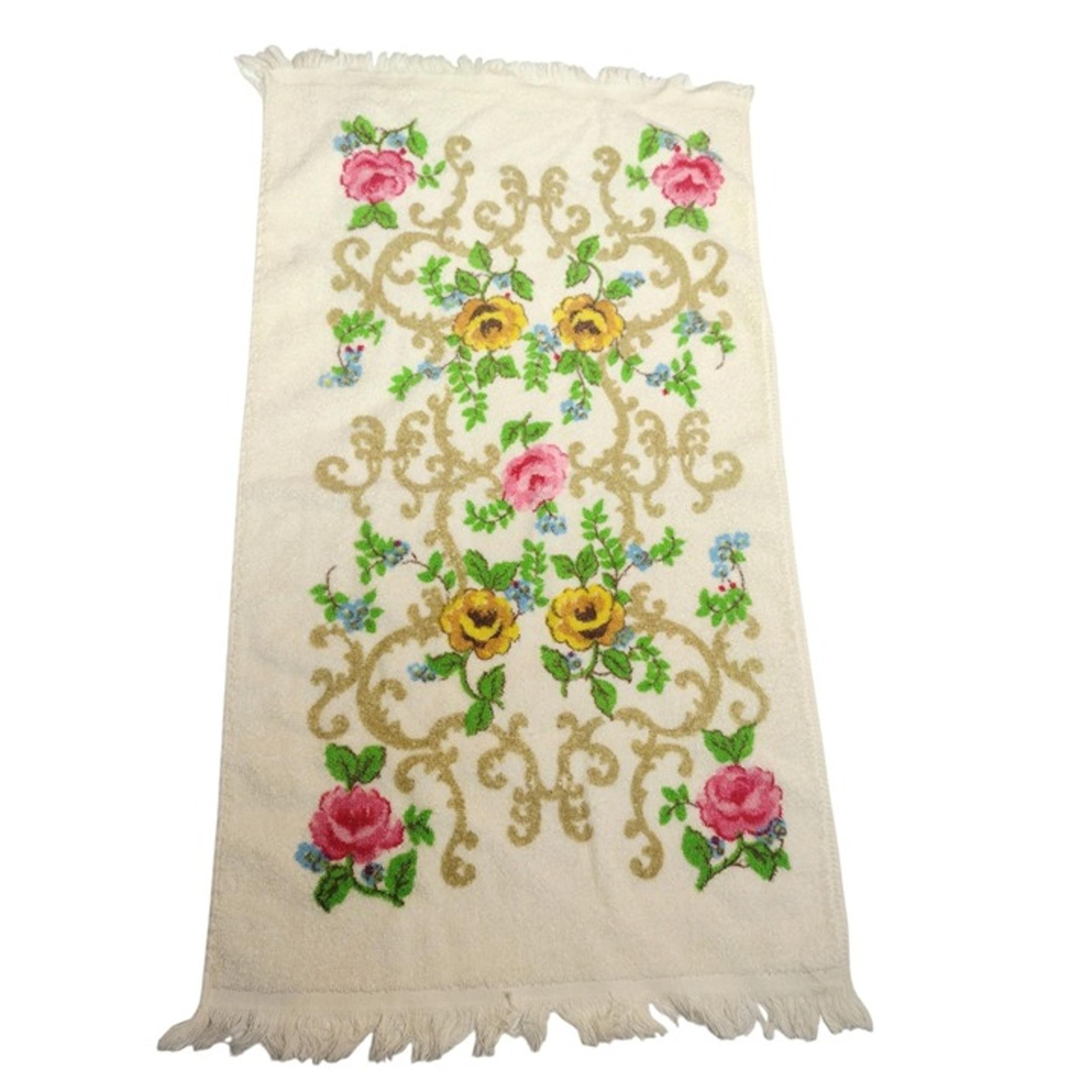 Cannon Royal Family Vintage Floral Hand Towel Fringe Cotton Blend