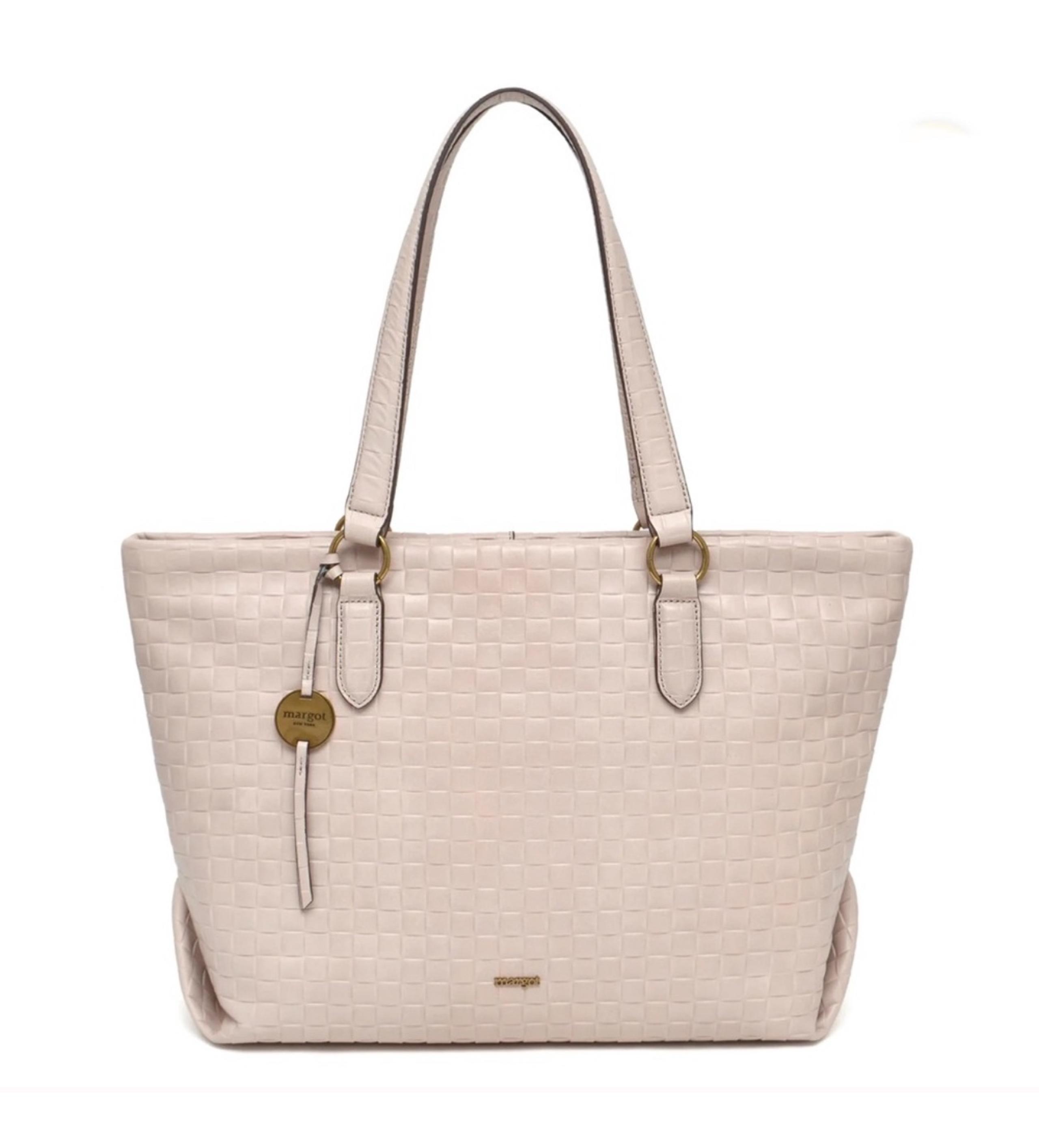 MARGOT NEW YORK SIENNA Genuine Leather TOTE IN CLAY.
