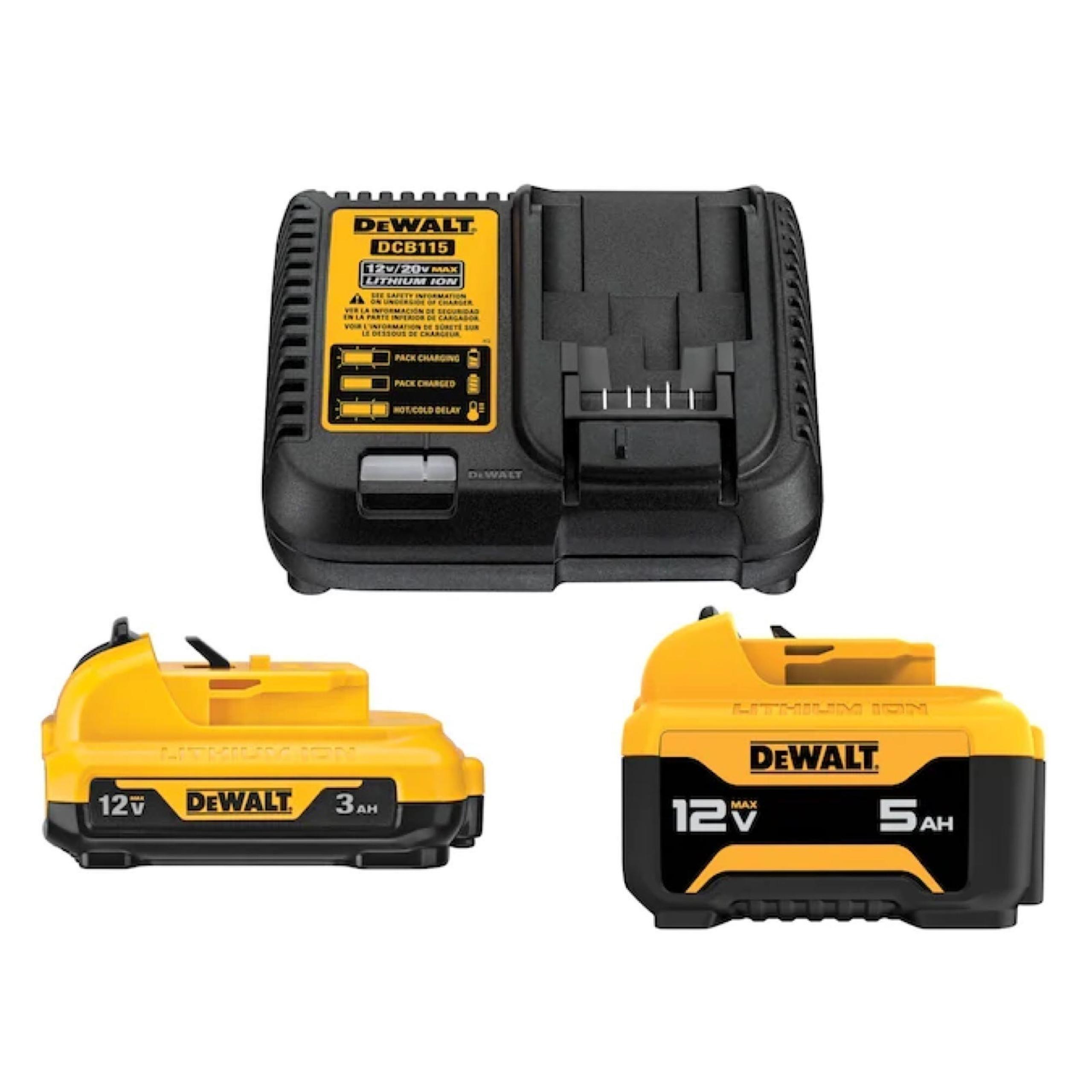 Dewalt 12V 2-Pack 3 Amp-Hour; 5 Amp-Hour Lithium-ion Battery Charger Included