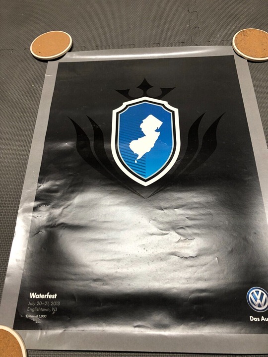 VW Waterfest 18 July 20-21 2013 BLACK Poster RARE /5000 Englishtown, NJ