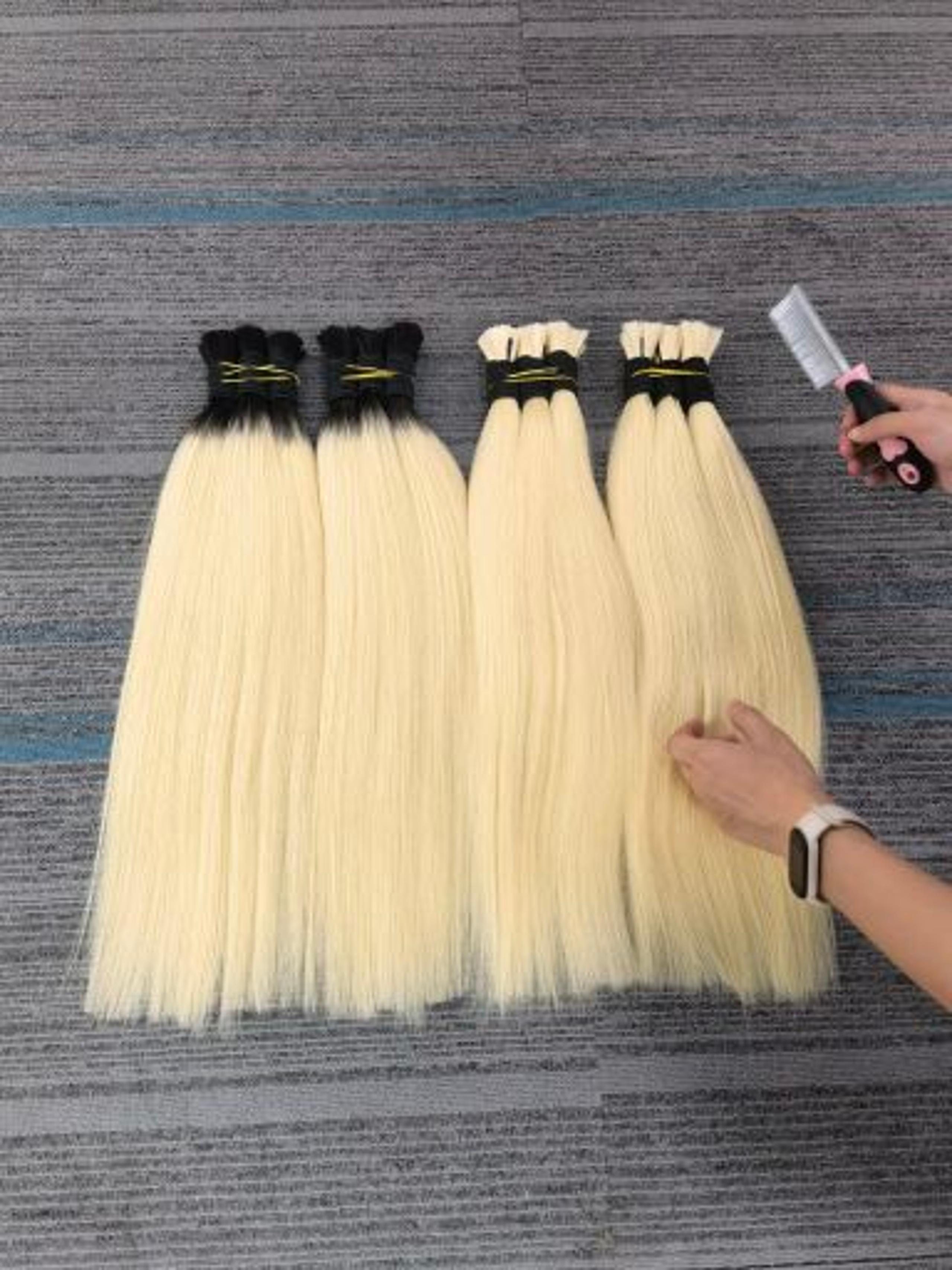 Virgin 613 human bulk braiding hair