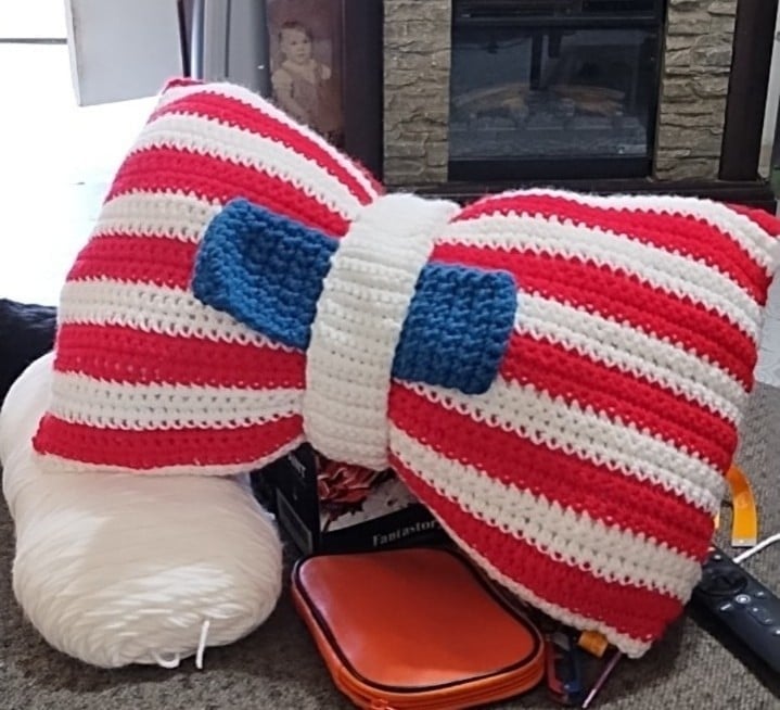 Peppermint throw pillow Christmas USA Patriots president election home accent