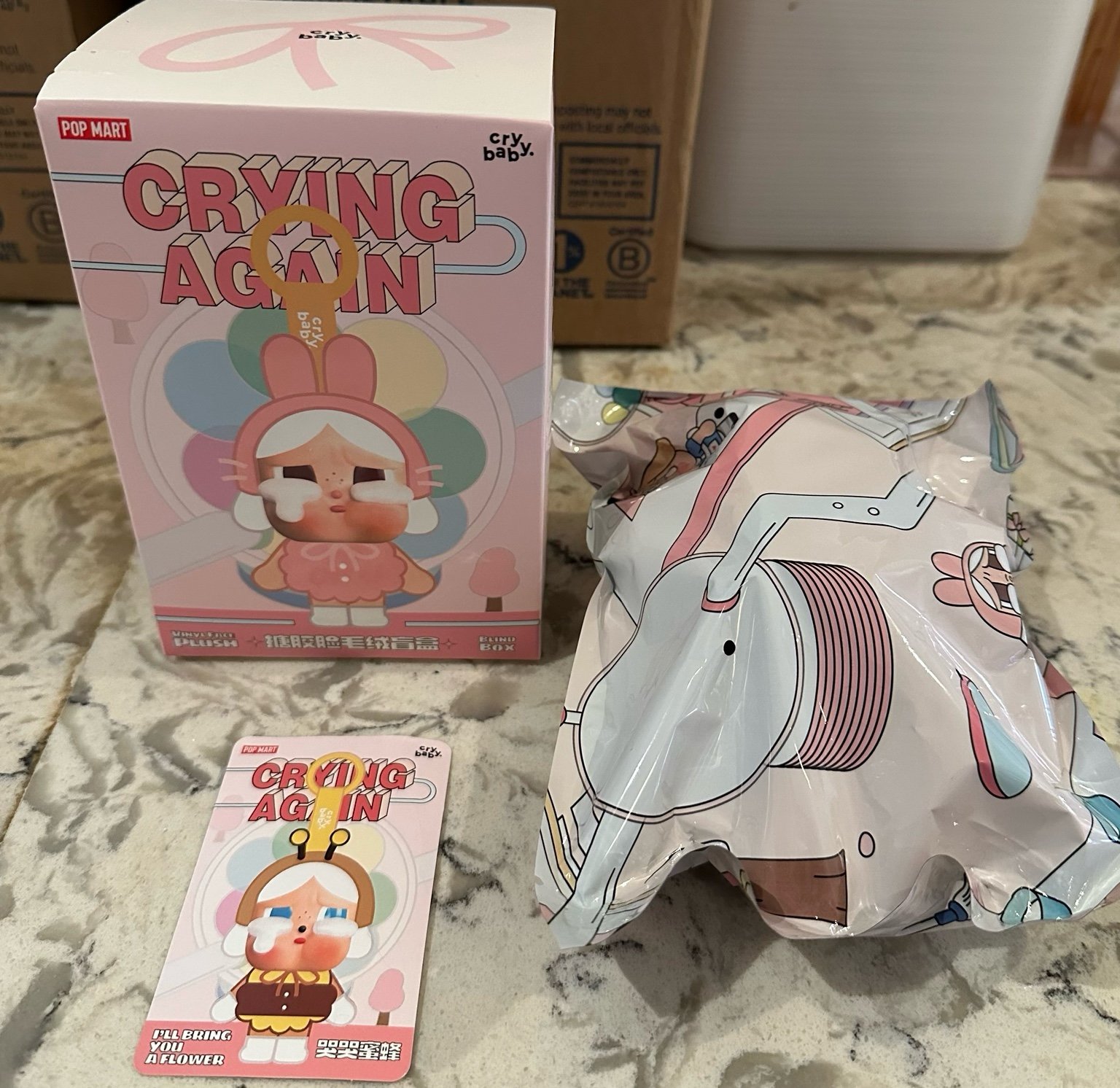 POPMART CRYBABY Crying Again Series Plush BagCharm KeyChain