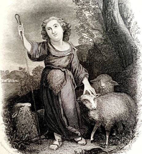 Good Shepherd 1872 Victorian Steel Engraving Religious Original Print DWW8C