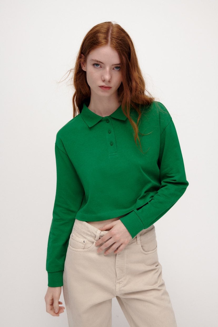 Zara LONG SLEEVE POLO SHIRT