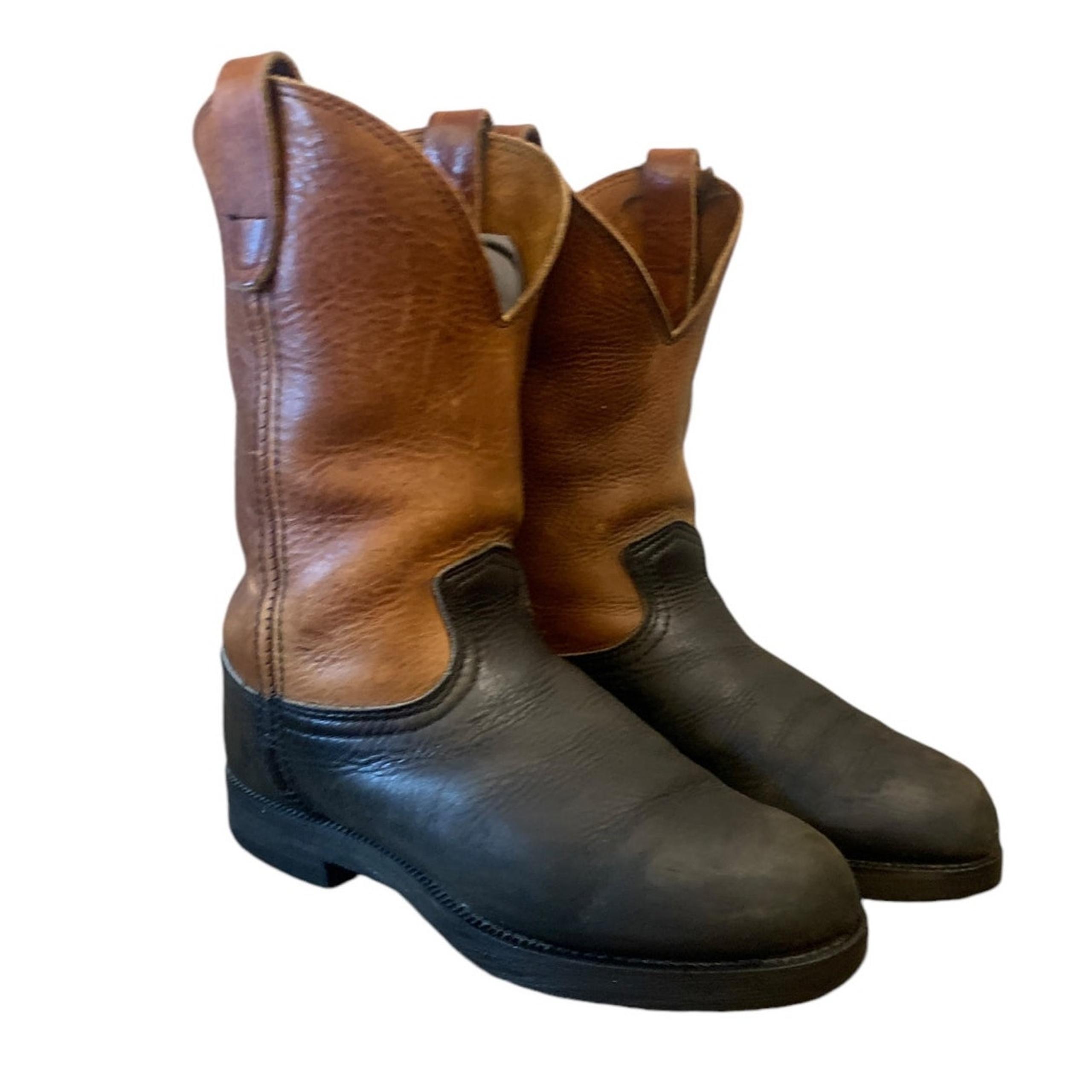 Durango Leather Brown/Black Cowboy Boots Oil/Heat/Slip Resistant Western 7.5 Men