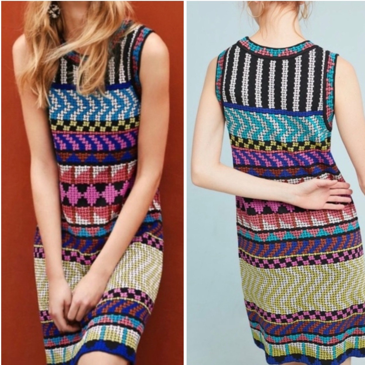 Anthropologie Aldomartins Jackie Mosaic Knit Dress