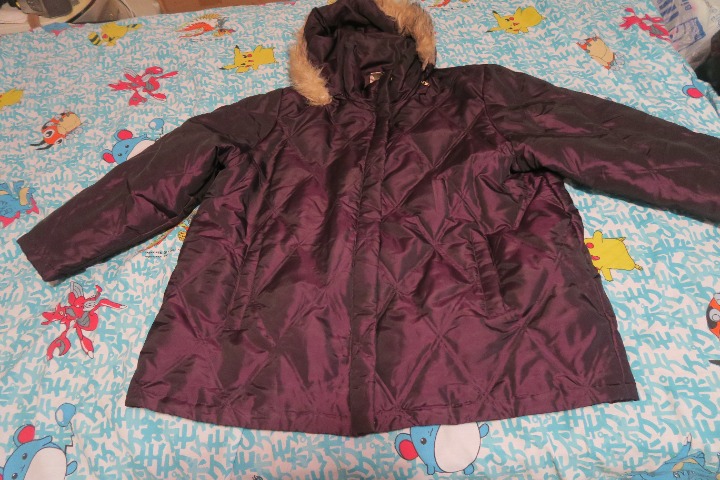 VTG Komitor Full Zip Quilted Puffer Down Jacket Women's 3X Iridescent Fur Hood