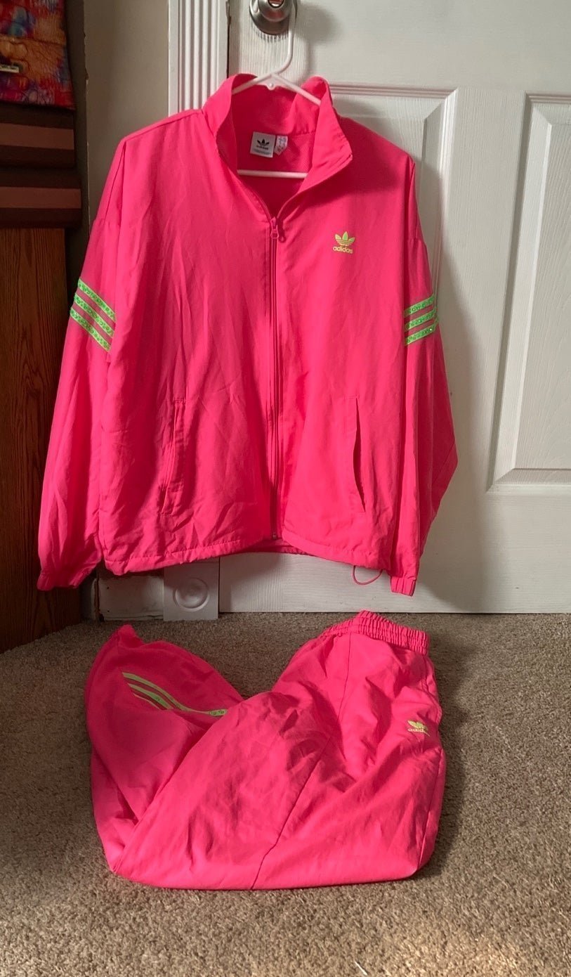 Adidas Women’s 2 Piece Tracksuit Outfit Swarovski Crystals Set Large