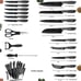 Kitchen Knife Set with Block, 19 PCS High Carbon Stainless Steel Sharp Serrated