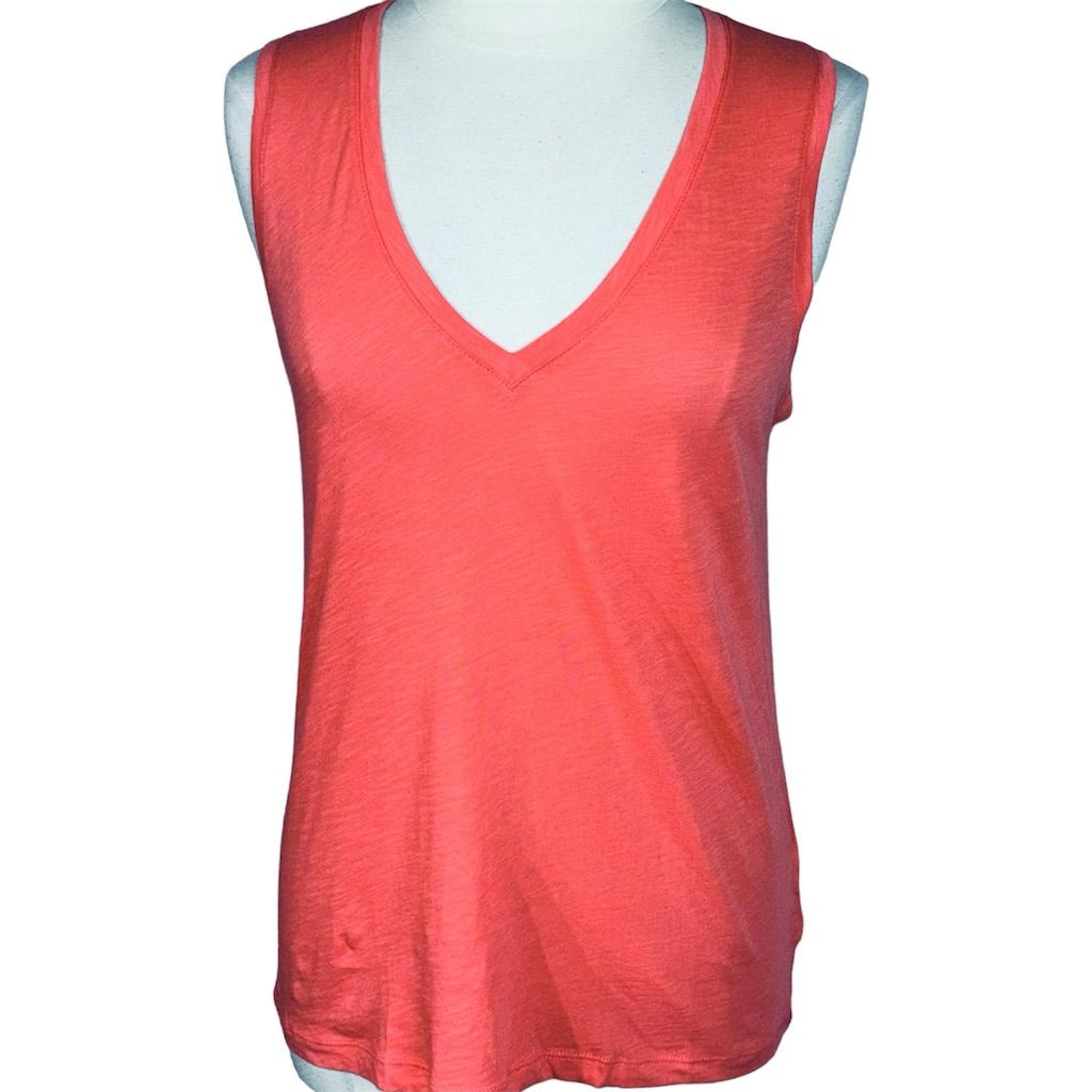 Madewell Coral V-Neck  Sleeveless Casual Lightweight Top