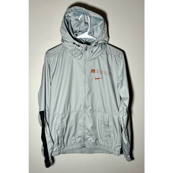 Texas Longhorns NCAA Women’s Nike Rain Repel Gray Full Zip Hooded Jacket Sz S