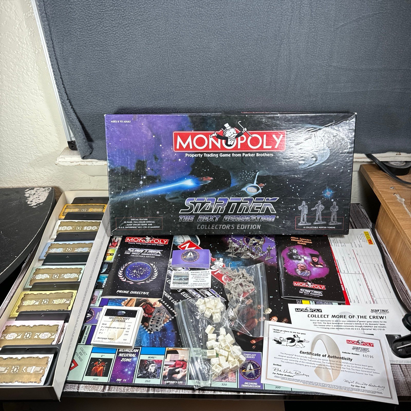 Star Trek The Next Generation Monopoly Collector's Edition Complete Certificate