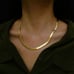 18K Gold Womens 20 Necklace Flat Snake Herringbone Chain 20in Ladies Jewelry 18
