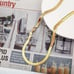18K Gold Womens 20 Necklace Flat Snake Herringbone Chain 20in Ladies Jewelry 18
