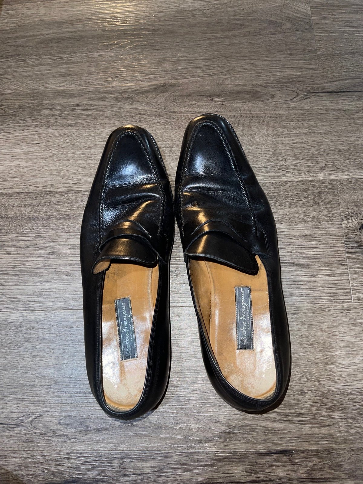Salvatore Ferragamo black leather loafers