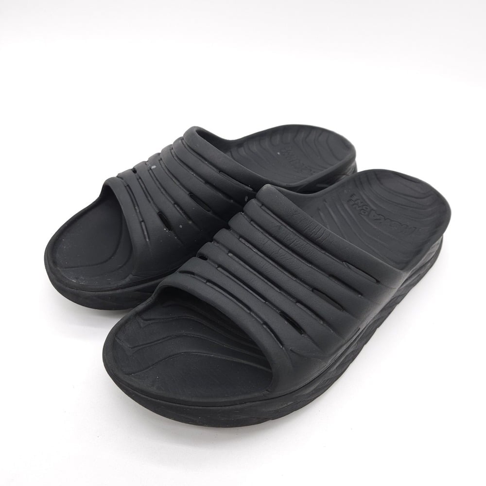 Hoka One One Ora (Mens 12) Recovery Slide Sandals Black Foam EVA Cushion Slip On